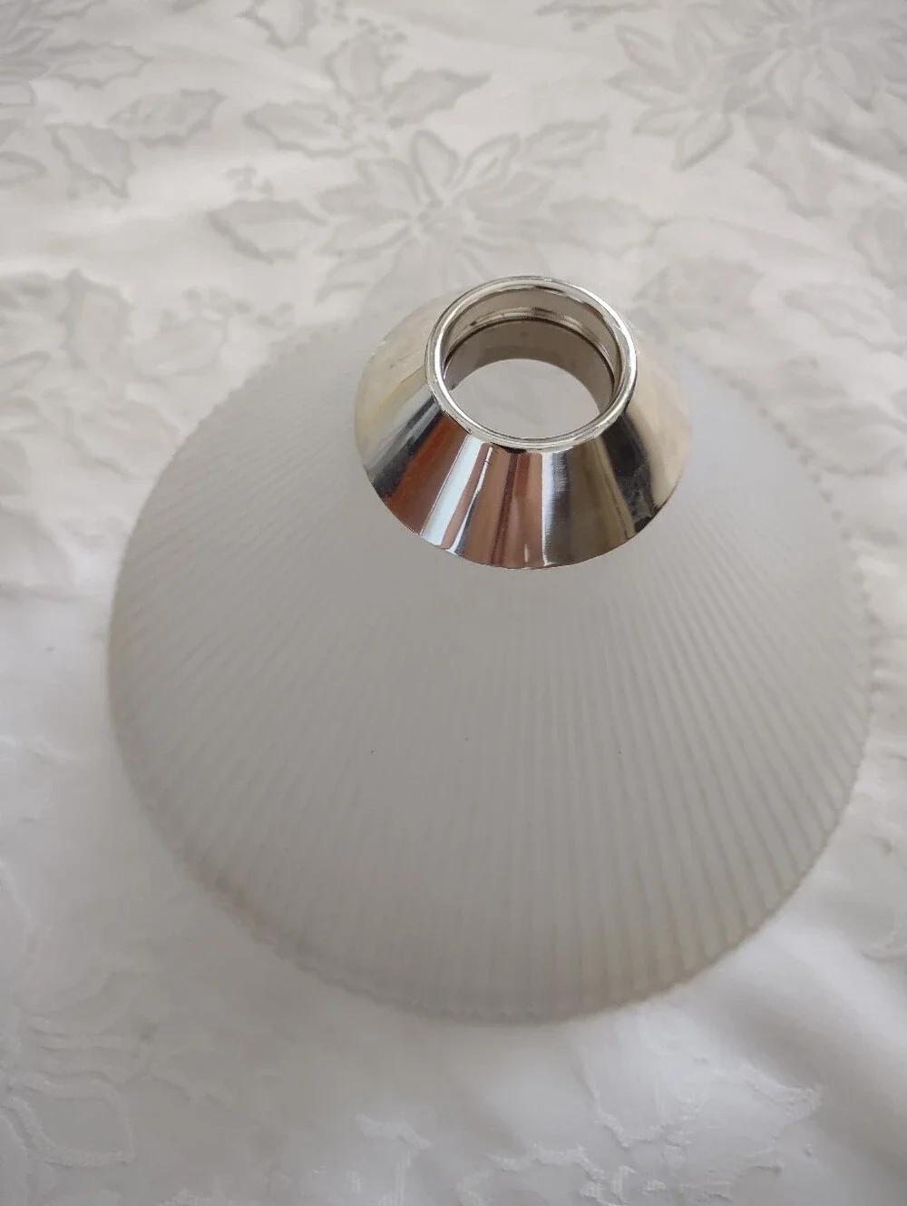 Vintage Partylite Frosted Tealight Tall Silver Metallic Lamp